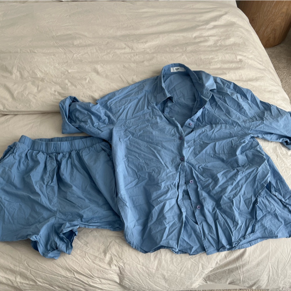 The Frankie Shop Blue Lui Shirt and Boxer Set